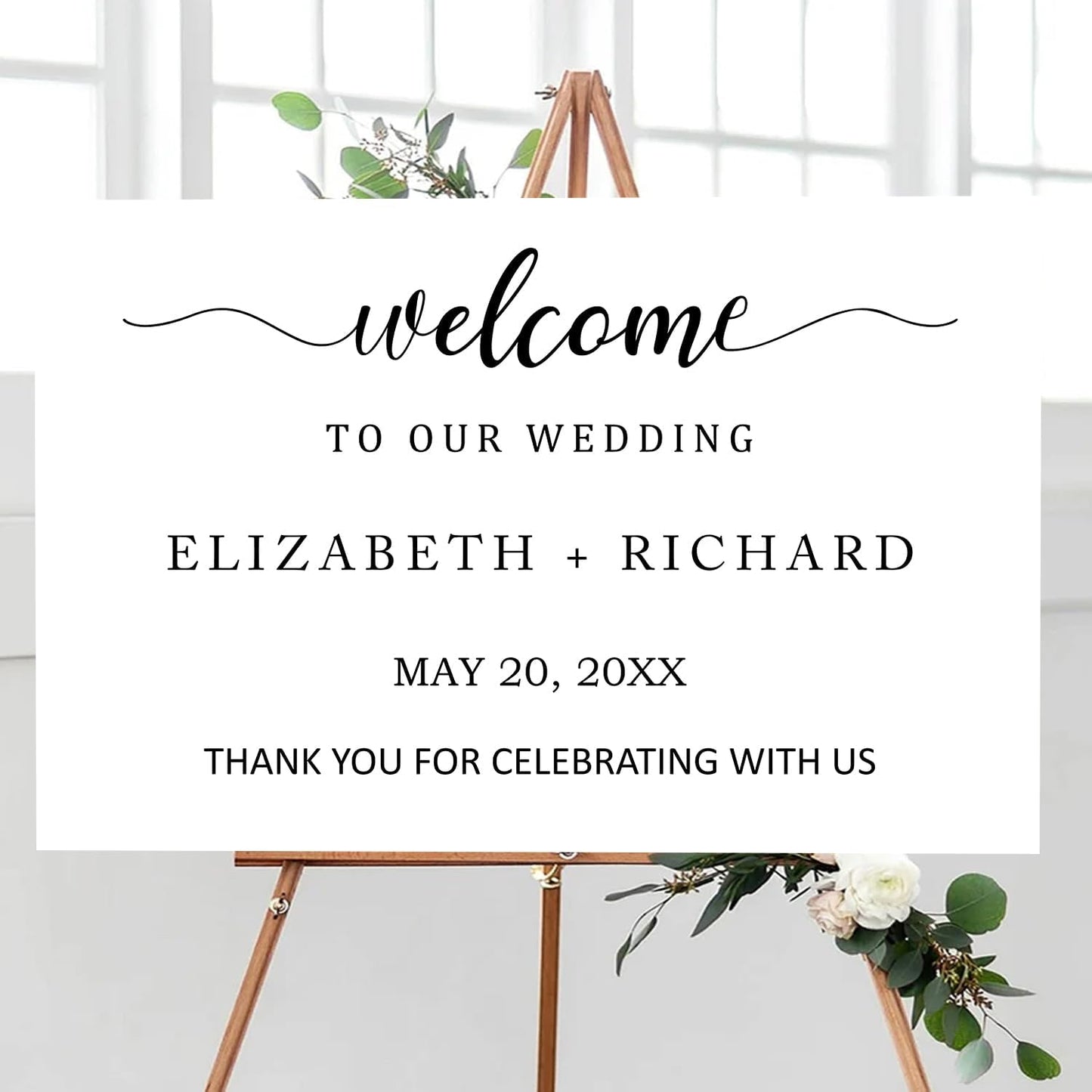 Personalized Wedding Welcome Sign Template, Editable Printable Minimalist Design, Modern Ceremony Sign