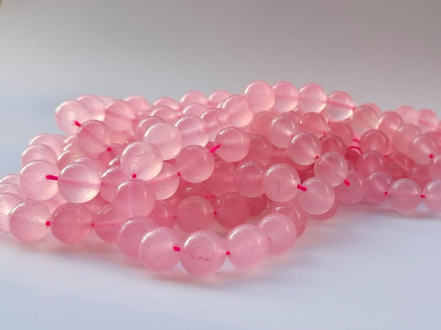 Stone Beads 6mm 140pcs Pink Chalcedony Beads Round Loose Gemstones Beads for Bracelet Necklace Jewelry Making (6mm, 60627 Pink Chalcedony)
