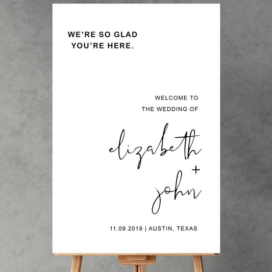 Minimalist Wedding Welcome Sign, Modern Wedding Welcome Sign, Welcome Sign Wedding, Wedding Sign