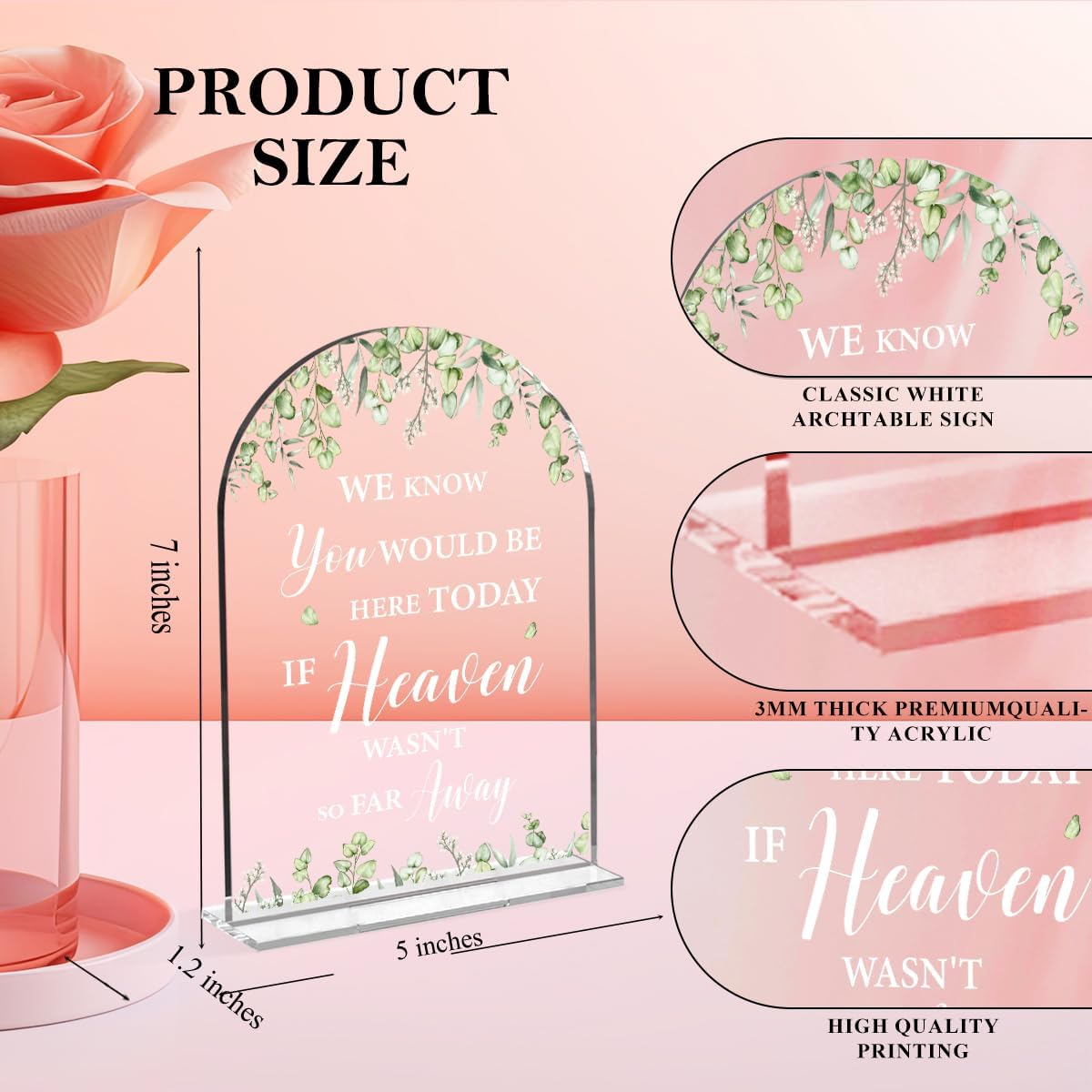 Wedding Memorial Sign We Know You Would Be Here Today If Heaven Clear Acrylic Table Sign for Marriage Parties Anniversaries Reception Cafe Hotel Party Bar Business Event