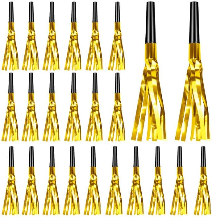 Party Blowers 24 PCS Gold Noise Makers Fun Party Favors Adult Birthday Party Favors Adult Party Favors Noise Makers for Sporting Events Party Whistles Birthday Horns New Years Party Halloween Party