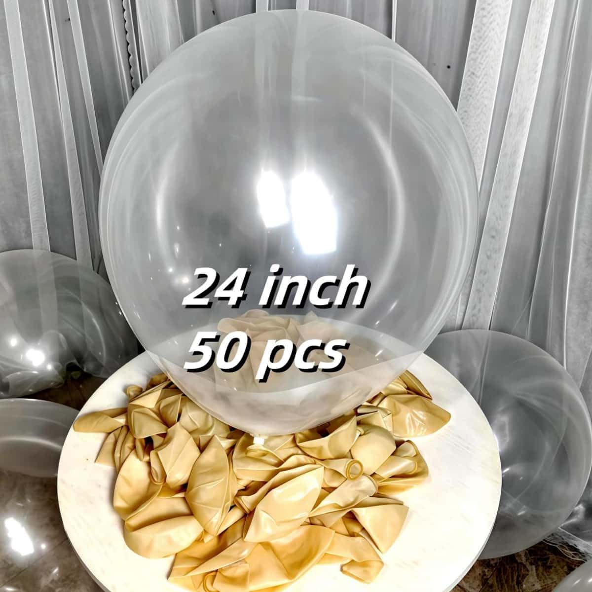 50 Pack Clear Balloons 24 Inch Clear Latex Balloon - Stunning and Versatile Decorations for Any Occasion