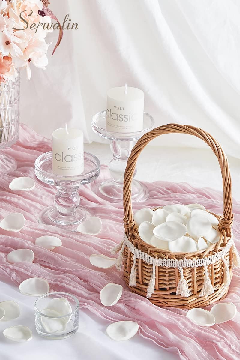 Serwalin 300pcs Silk Rose Petals Flower Petals for Weddings Ivory White Petals Fake Rose Petals Artificial Flower Petals for Wedding Proposal Flower Girl Basket Aisle Runner Bridal Shower