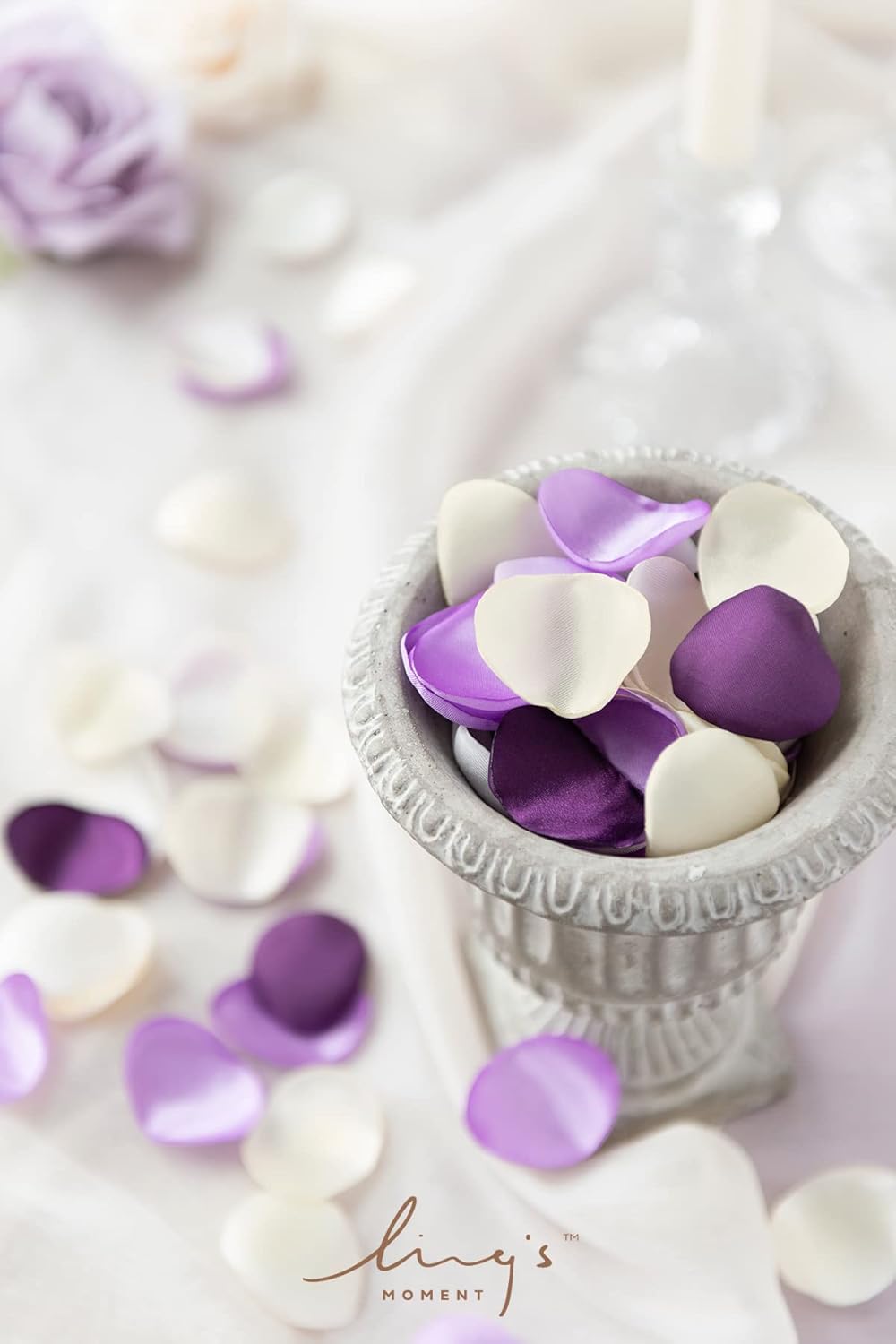 Ling's moment Rose Petals, Silk Flower Petals for Wedding/Aisle/Flower Girl Baskets/Table Centerpiece Décor,etc.Purple Lilac 200pcs