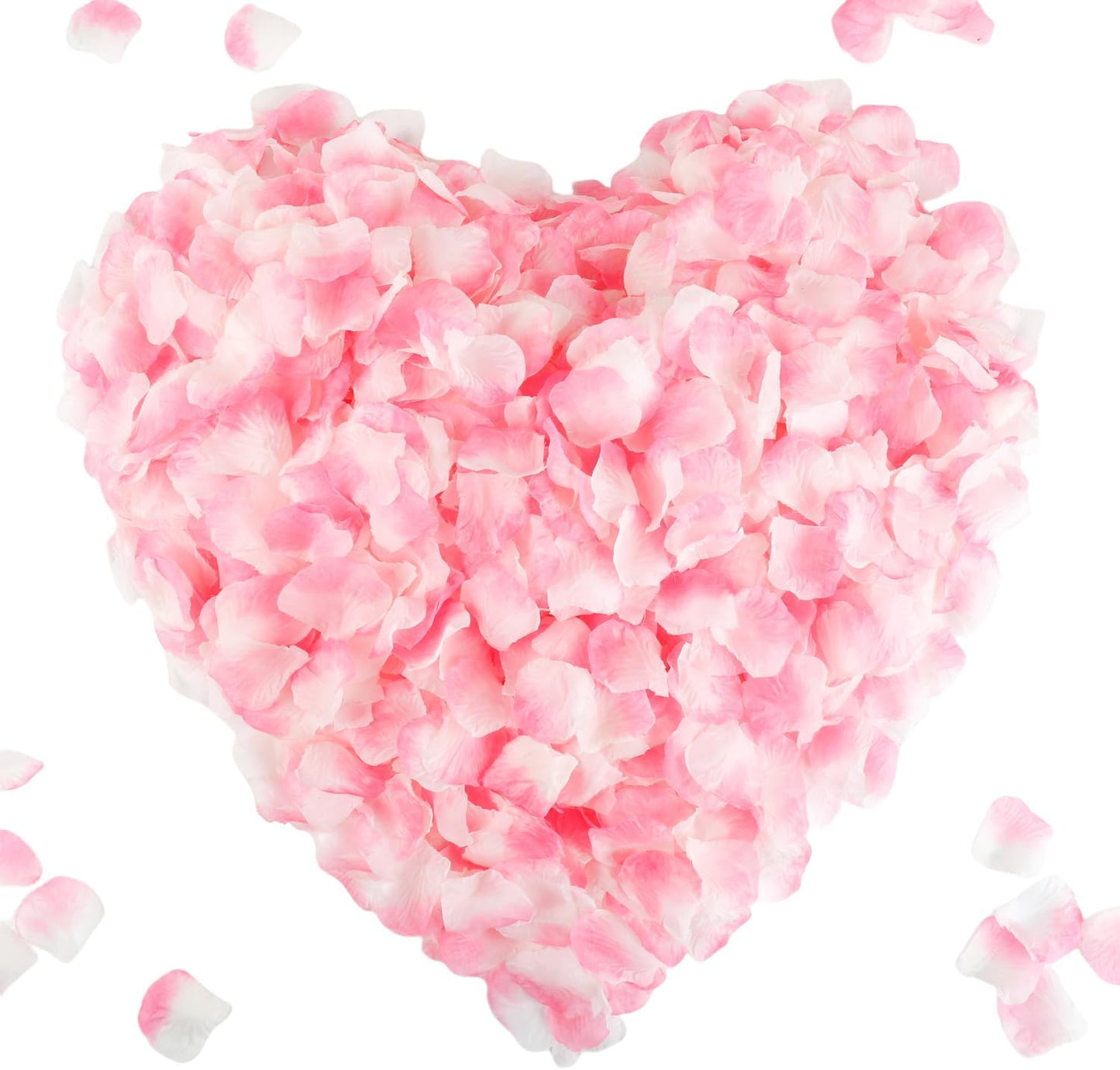 CODE FLORIST 2200 PCS Silk Flower Rose Petals for Wedding Decorations (Light Pink&White)