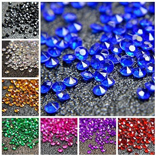 1000pcs/ Pack Wedding Table Acrylic Diamond Scatter Crystals Confetti Acrylic Gems Vase Fillers Rhinestones for Wedding, Bridal Shower, Vase Beads Decorations (10mm, Violet)