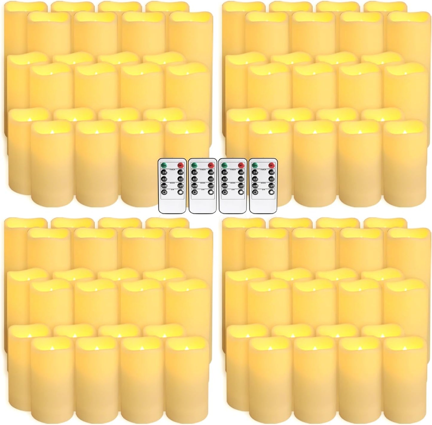 96-Pack LED Flameless Candles with Remote Control - Perfect for Parties, and Special Occasions(Three Sizes)