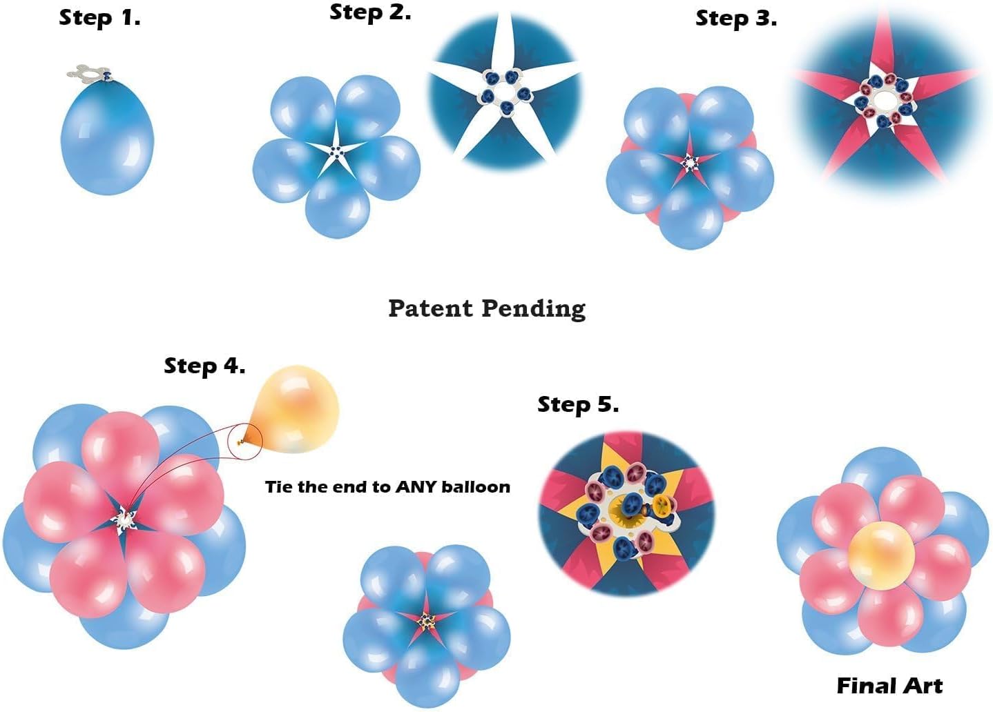 135 Pcs Flower Balloon Clips for Balloon Arch Plastic Balloons Arch Clips Flower Balloons Connectors Clip Holders for Weddings Birthdays