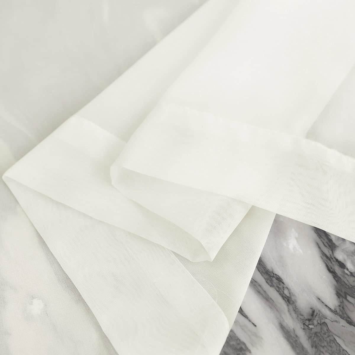 Window Beige Sheer Curtains 48x45 Inches 2 Panels Sheer Curtain Basic Rod Pocket Panel for Bedroom Children Living Room Yard Kitchen (Beige, 48" W x 45" L | 2 pcs)