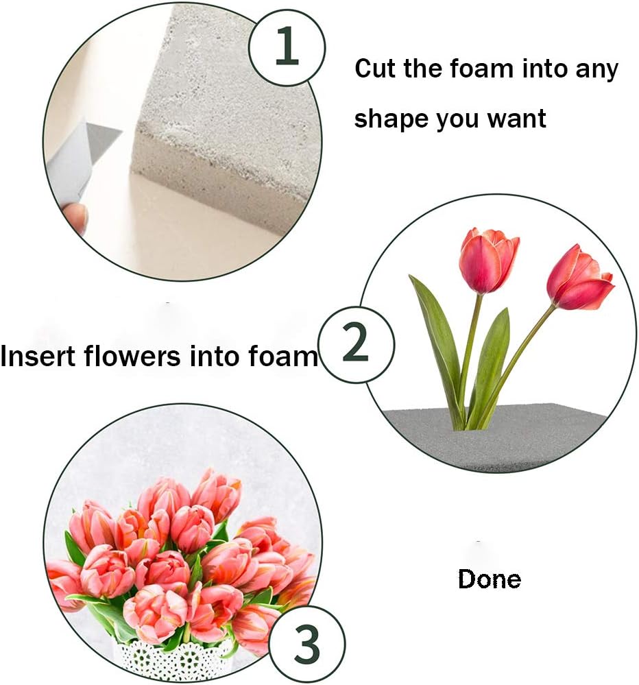 CCINEE Dry Floral Foam Bricks,Florist Foam Blocks Supplies for Artificial Flower Arrangement DIY Craft,Pack of 5
