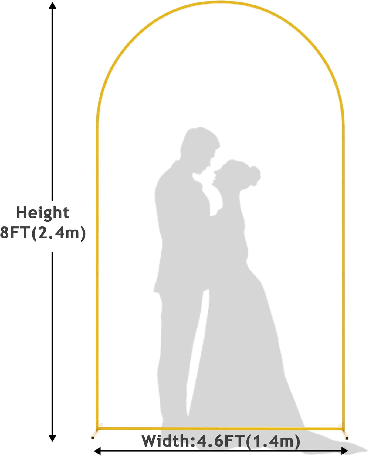 Wokceer Wedding Arch Backdrop Stand 8 FT Gold Metal Chiara Backdrop Stand for Wedding Ceremony Birthday Party Bridal Shower Floral Balloon Arch Decoration