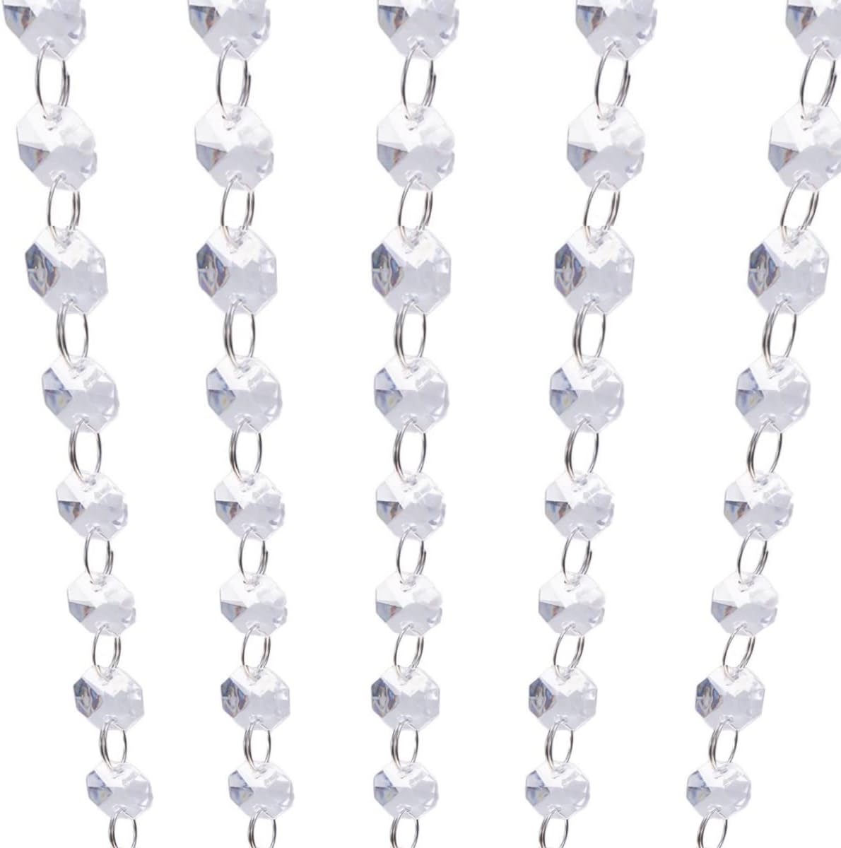 99ft Acrylic Crystal Garland Strands,Hanging Chandelier Bead Chain,Hanging Ornament String Decorations for Centerpiece,Christmas Tree,Wedding, Party,Celebration