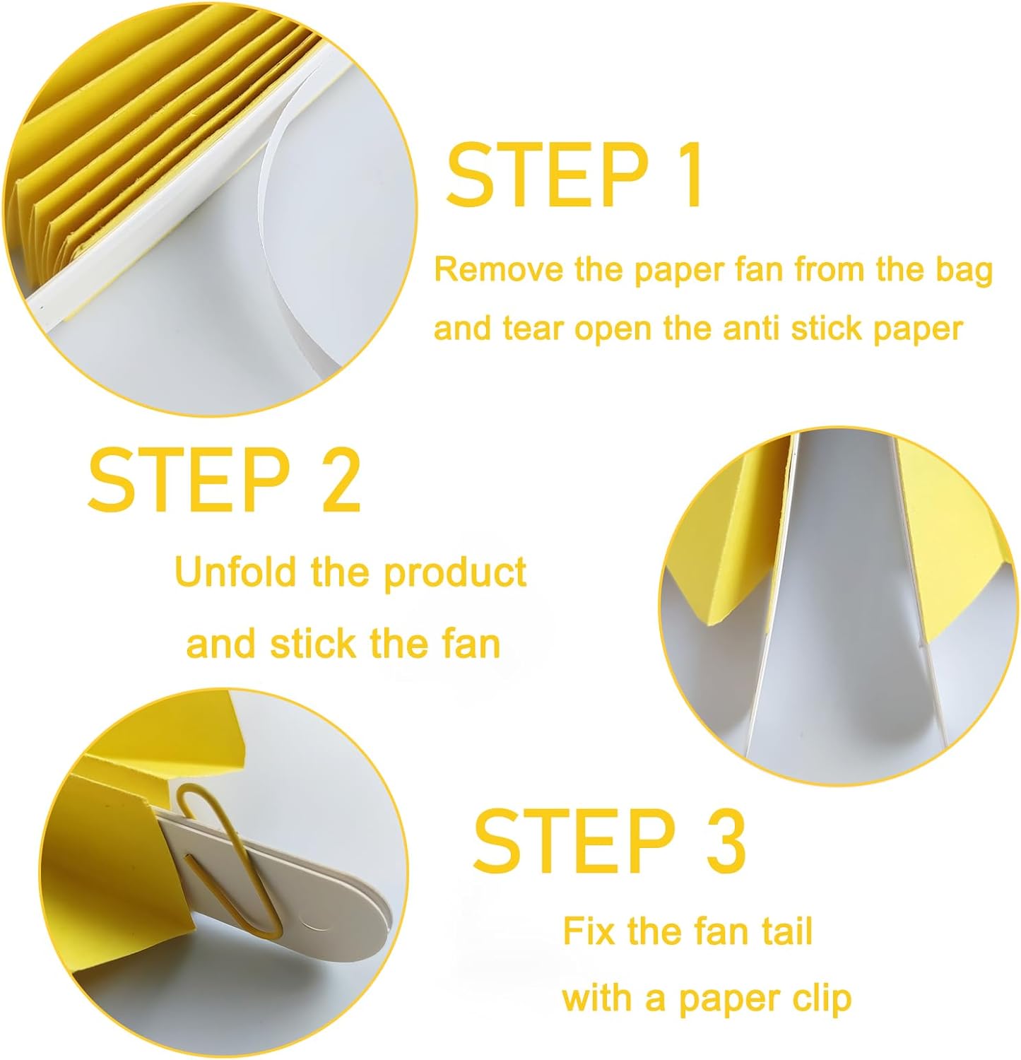 Yellow Party Decorations,Paper Decorations for Party,Lemon Decorations Party Paper Fans Bulk 12in,Anniversary Decorations for Part 30 Color DIY Set （Lemon Yellow）