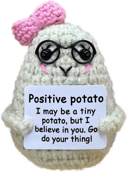Crochet Emotional Support Potato-Handmade Mental Health Gifts for Friends,Family-Uplifting Gifts for Grandpa,Grandma Mom,Dad,Teens