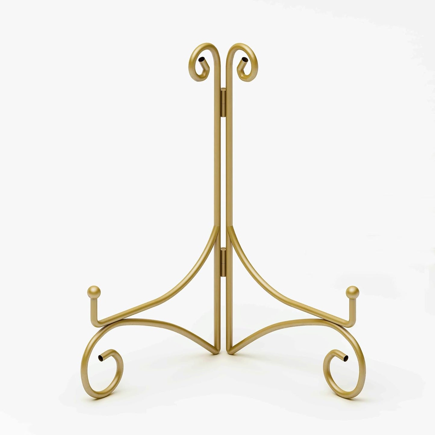 Plate Display Stands with Hinged Folding Design, 8 Inch Picture Frame Stand for Tables, Decorative Easels for Plates, Photos, Cards and Books, 8’’ Gold