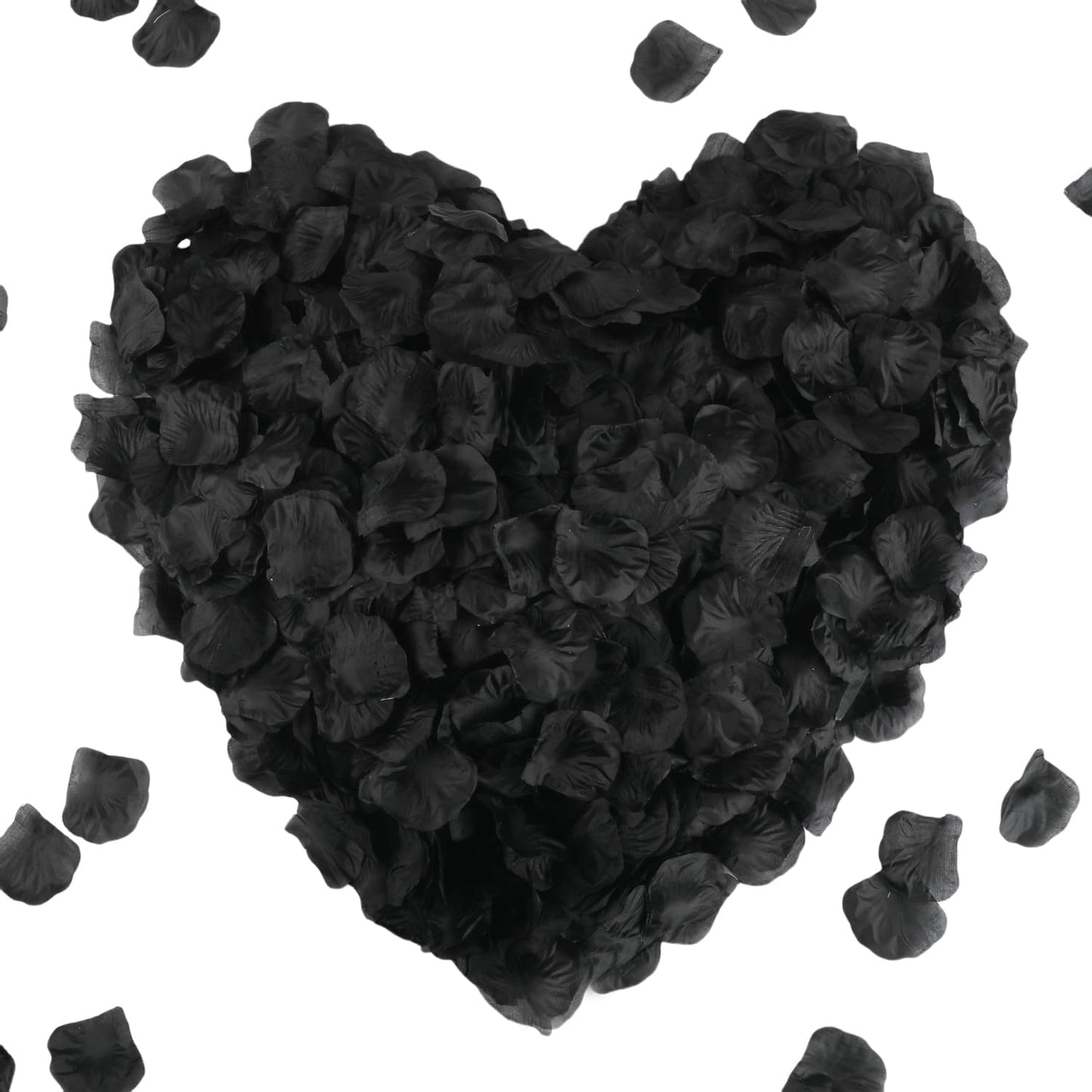 CODE FLORIST 1100 PCS Black Silk Rose Petals for Valentine's Day,Romantic Night,Wedding,Proposal Anniversary Flower Decorations(Separated,Scented)