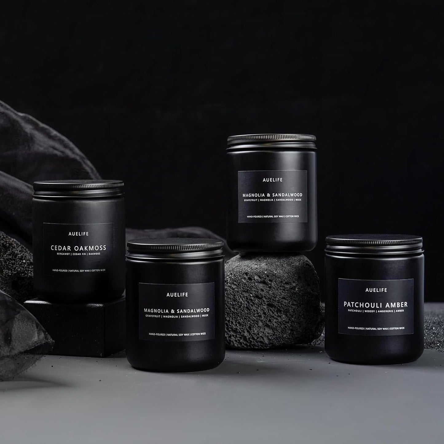 Scented Candles Set | Gifts for Men - 4 Pack Men Candle Set, Masculine Candle, Soy Candles for Home Scented, Gift for Dad Fathers Day -Scent of Cedar Oakmoss/Pine&Clove/Patchouli/Sandalwood