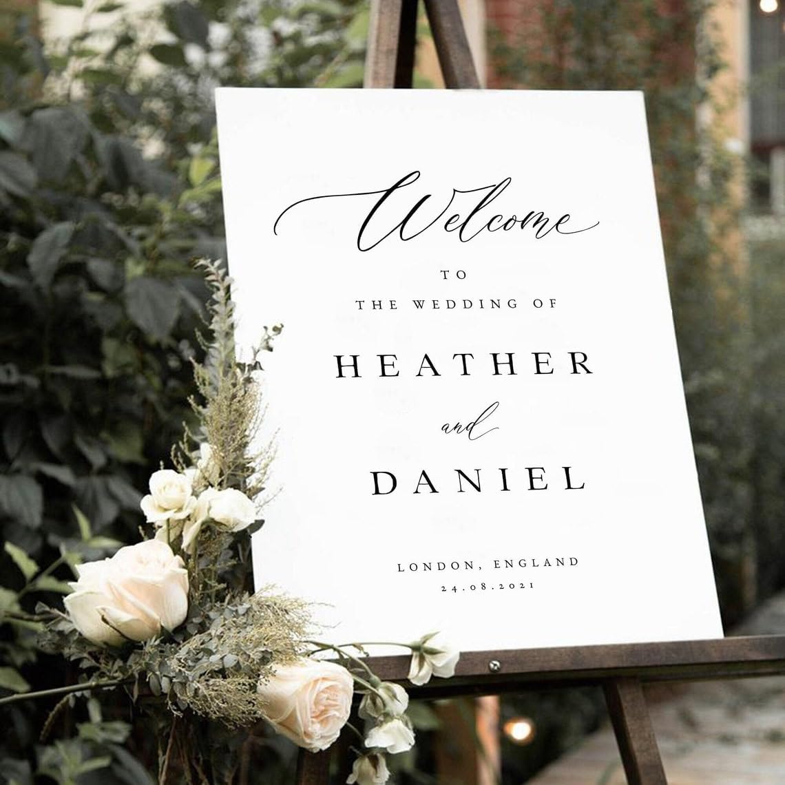 Elegant Minimalist Wedding Welcome Sign - Large, Perfect for Your Special Day