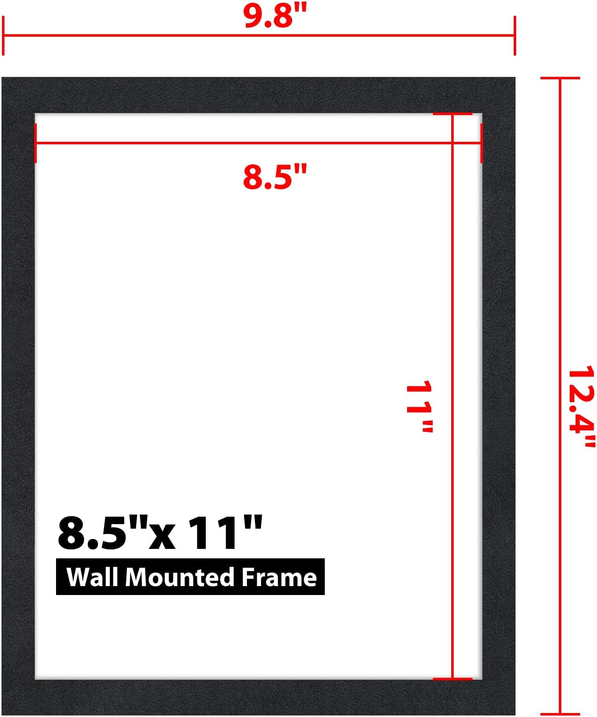 8.5"x 11" Self Adhesive Magnetic Sign Holder, Double Sided Window Magnetic Display Frame with Clear PVC and Strong Magnetic for Office/Store/Door/Glass/Refrigerator Display Frame(Black, 5Pack)