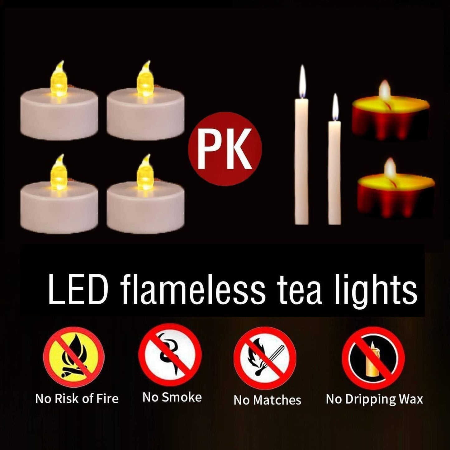 Tea Lights, 200PACK Flameless LED Tea Lights Candles, Flickering WarmYellow, 200 Hours Battery-Powered Tea Light, Ideal Party, Wedding, Birthday, Gifts Home Decoration