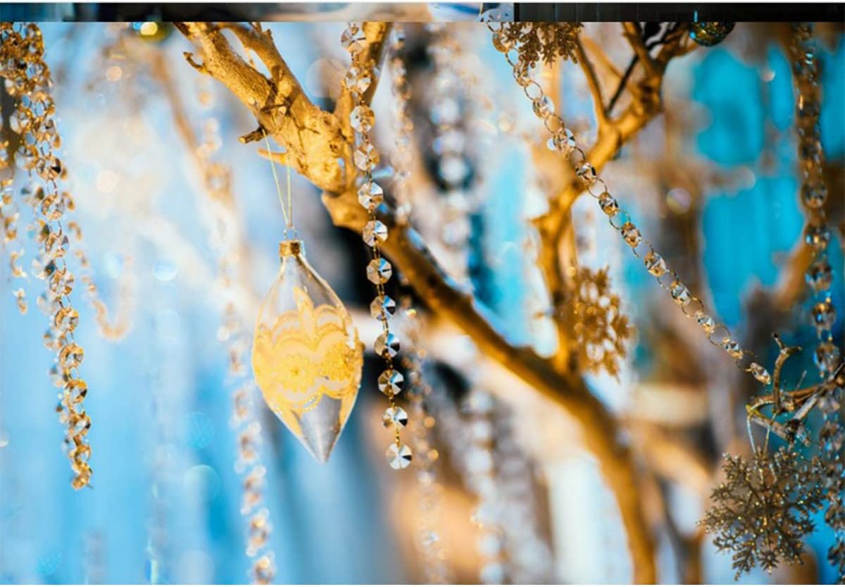 99ft Acrylic Crystal Garland Strands,Hanging Chandelier Bead Chain,Hanging Ornament String Decorations for Centerpiece,Christmas Tree,Wedding, Party,Celebration