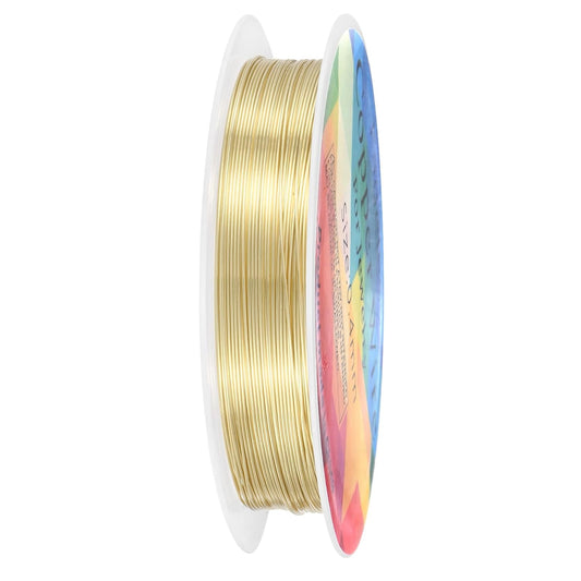 0.4 mm/26 Gauge Copper Wire for Jewelry Making, 30.2FT Copper Beading Craft Wire for Jewelry/Weaving/DIY Crafting/Planting, Color-Retaining [9.2M, Light Golden]