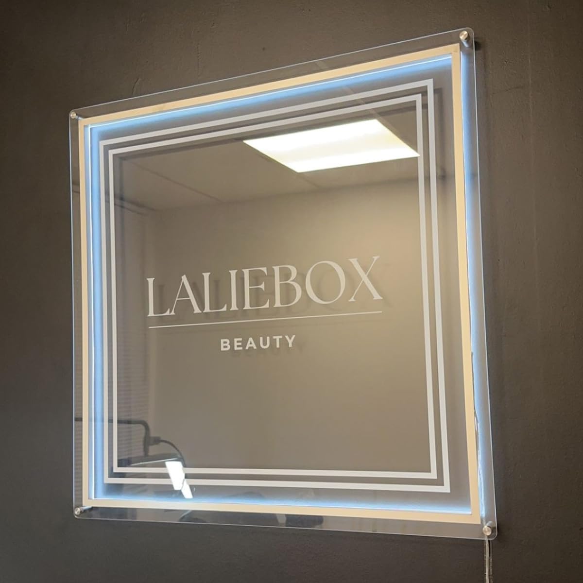 Custom LED Neon Sign for Business - Personalized Backlit Logo Sign, Floating Acrylic Metal Wall Decor for Salon, Office, Bar, Shop, Studio Illuminated Light Up Sign