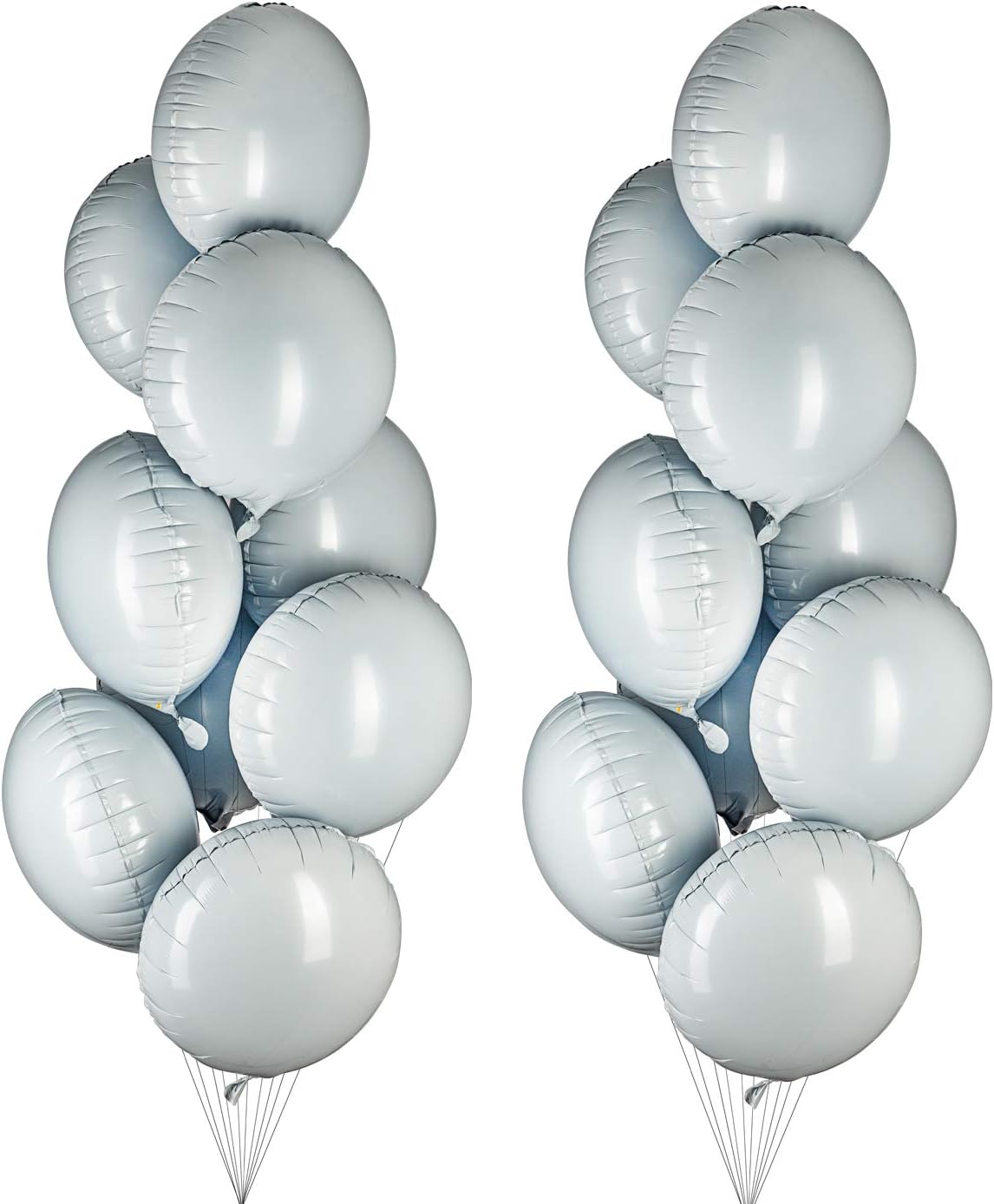 White Foil Balloon Round Shaped Mylar Helium Balloons Graduation Party Balloons Wedding Baby Shower Birthday Party Decorations, 18 Inches, Pack of 20