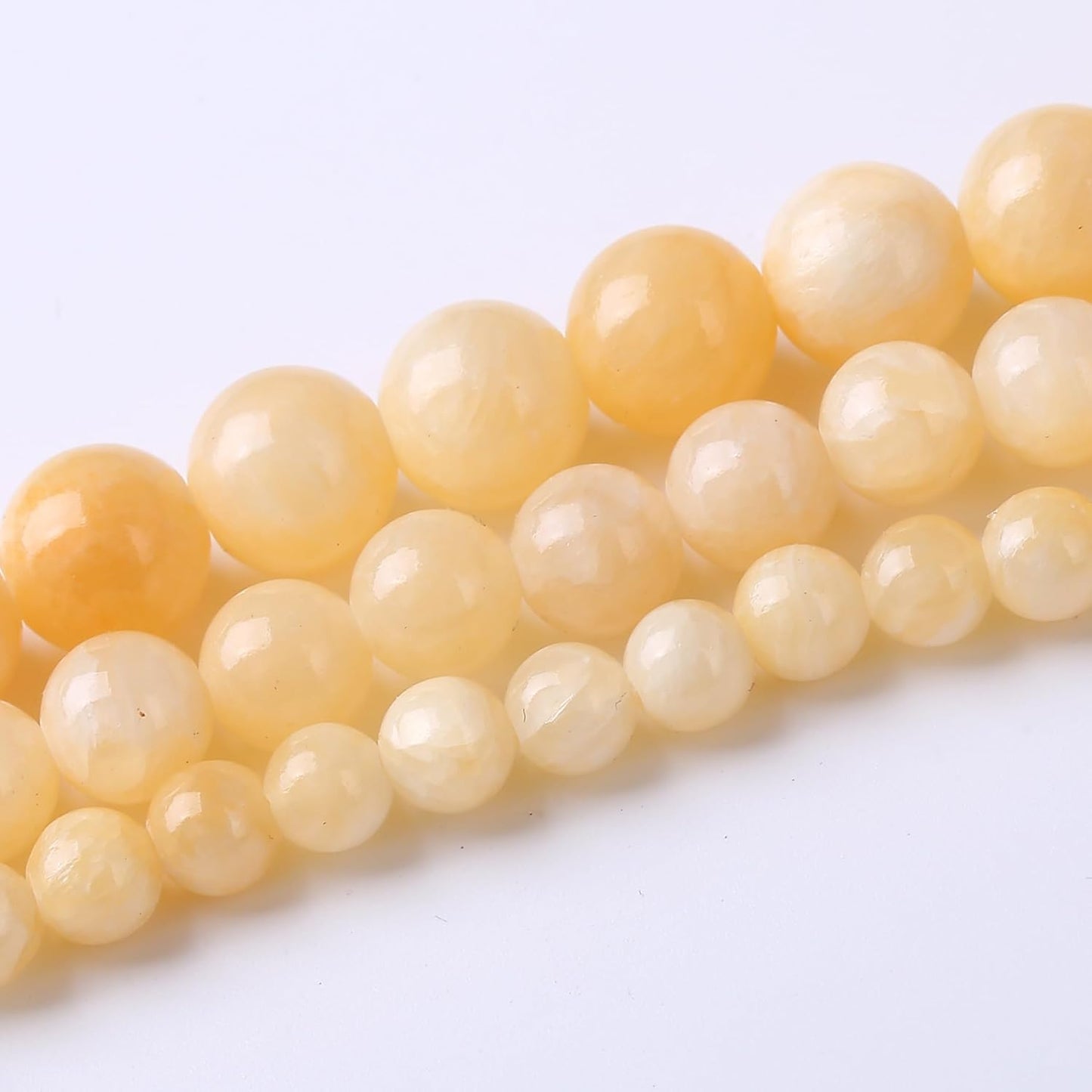 Rice Topaz Stone Beads Gemstone Round Crystal Energy Jade Beads Stone Beads for Jewelry Making DIY Bracelet Necklace Jewelry Making 1 Strand 15.5inch 60PCS 6MM