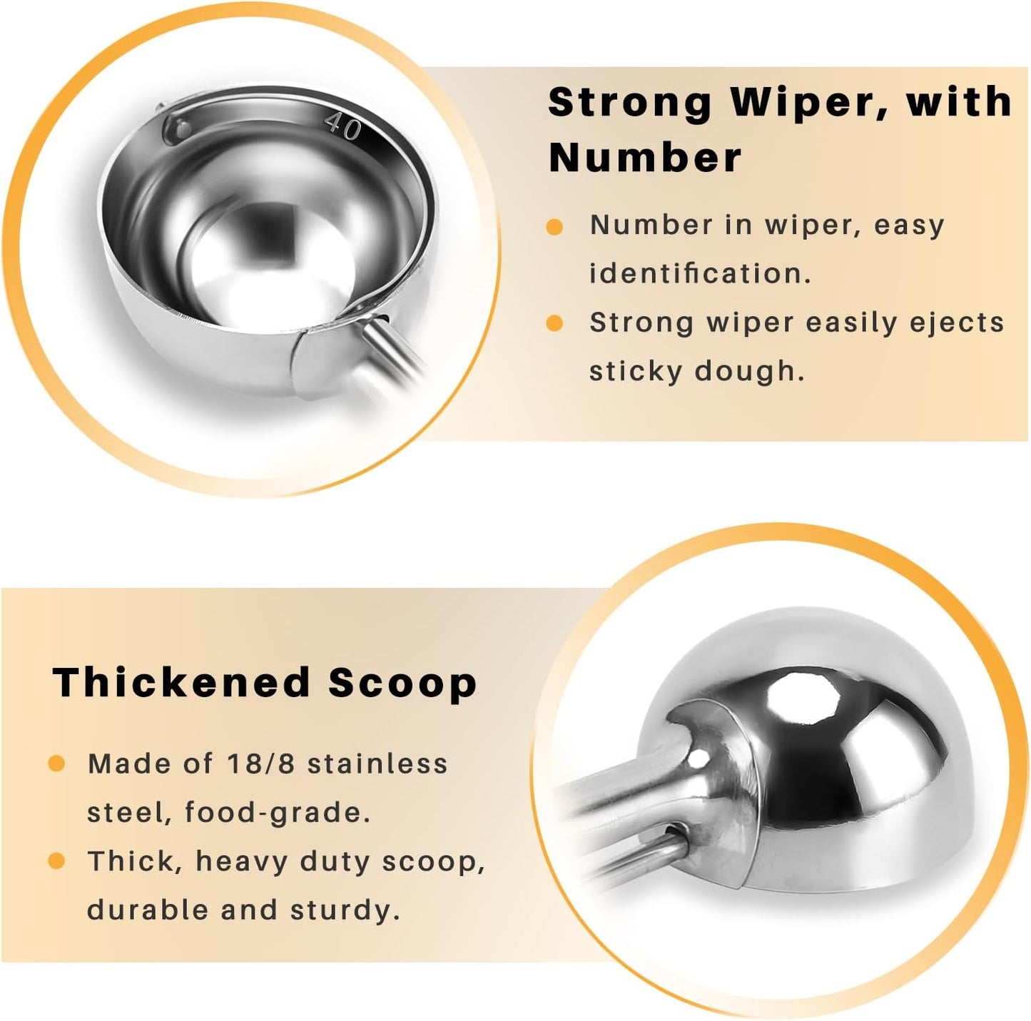 4 Tbsp Cookie Scoop, Size #16, 2 OZ Cookie Scoop for Baking, Muffin Scoops for Baking, Selected 18/8 Stainless Steel, For Cookie, Cupcake, Muffin, Melon Ball, Ice Cream