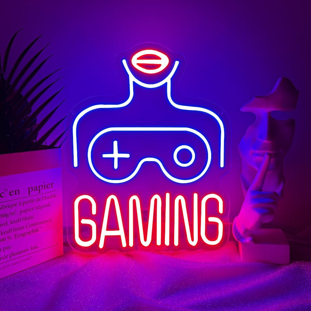 Gaming LED Lights for Wall Decor,Video Game Room Neon Sign Gift for Teens Boys Men Gamer,Lady Body Light Up Sign for Man Cave Home Bar Bedroom Pub Club Birthday Party USB Powered（14.2"*10.2"）