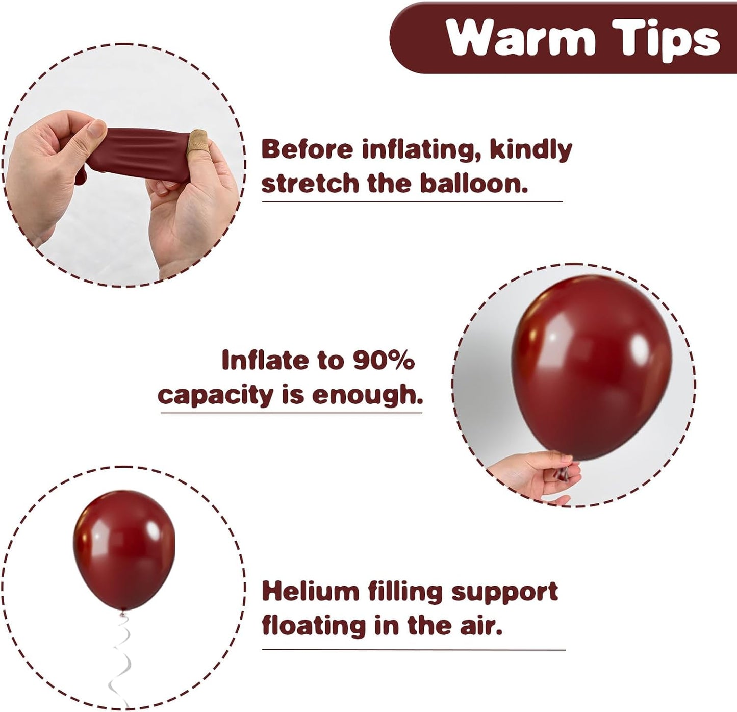 Red and Gold Balloons, 12 Inch Burgundy Gold Balloons, Maroon Balloons, Metallic Gold Dark Red White Latex Balloons Helium Support for Wedding Anniversary Engagement Birthday Party Decorations