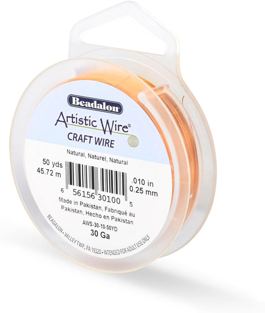 Artistic Wire, 30 Gauge Tarnish Resistant Colored Copper Craft Wire, Natural, 50 yd