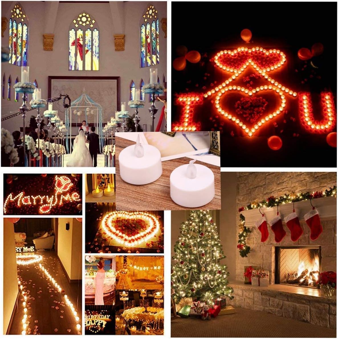 LED Tea Lights Candles- 50PACK Flameless Candles Realistic and Bright Flickering Long Lasting 200Hours for Holiday Celebration,Home Decoration Warm White