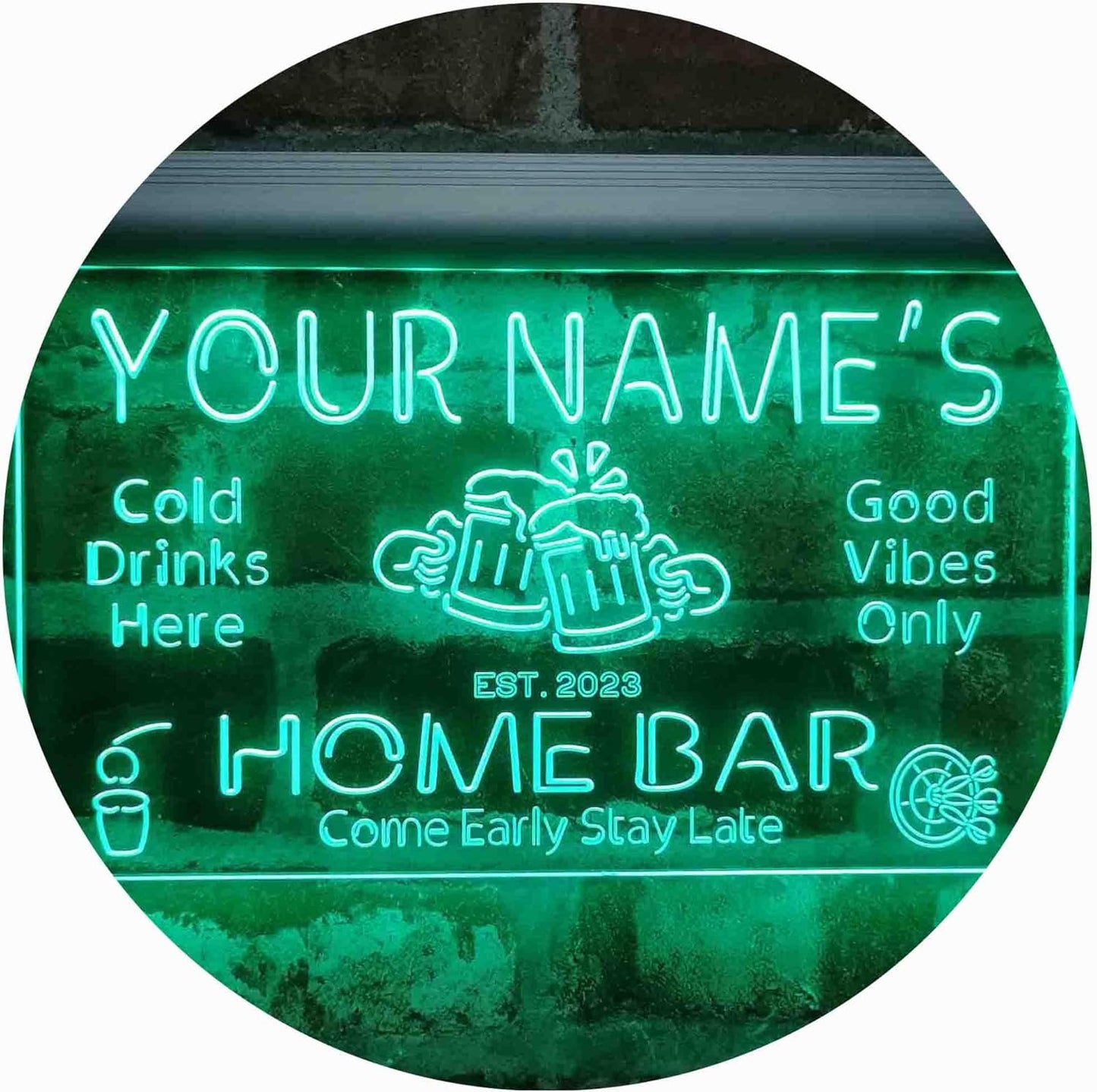 ADVPRO Personalized Your Name Custom Home Bar Beer Established Year Single Color LED Neon Sign 12 x 8.5 Inches st4s32-p11-tm-g