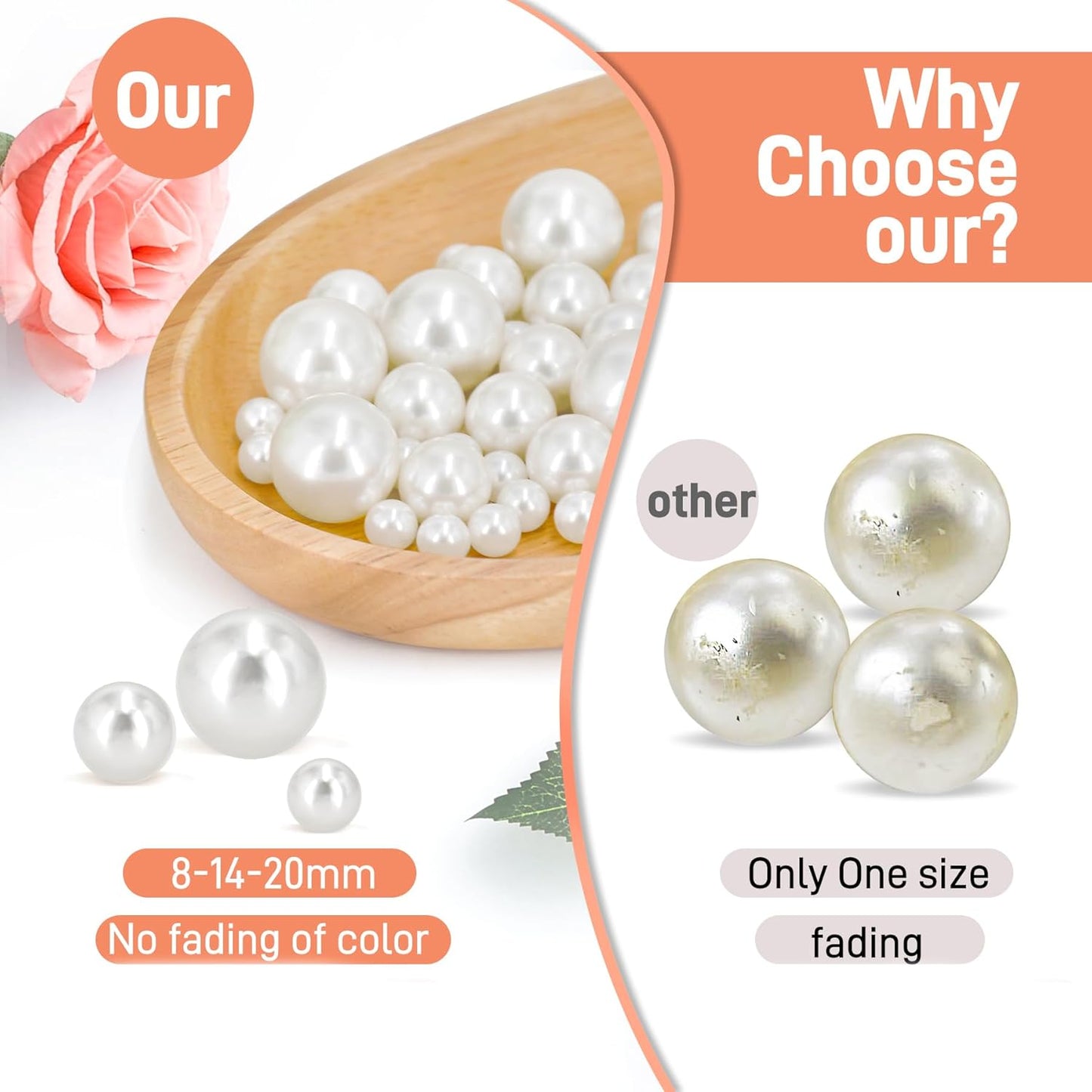 120 PCS 8/14/20mm No Hole Polish Pearl Beads for Centerpiece, Dark Purple Beads Decorative Vase Fillers, Plastics Pearls for Vases, Table Scatters, Wedding Party Decor