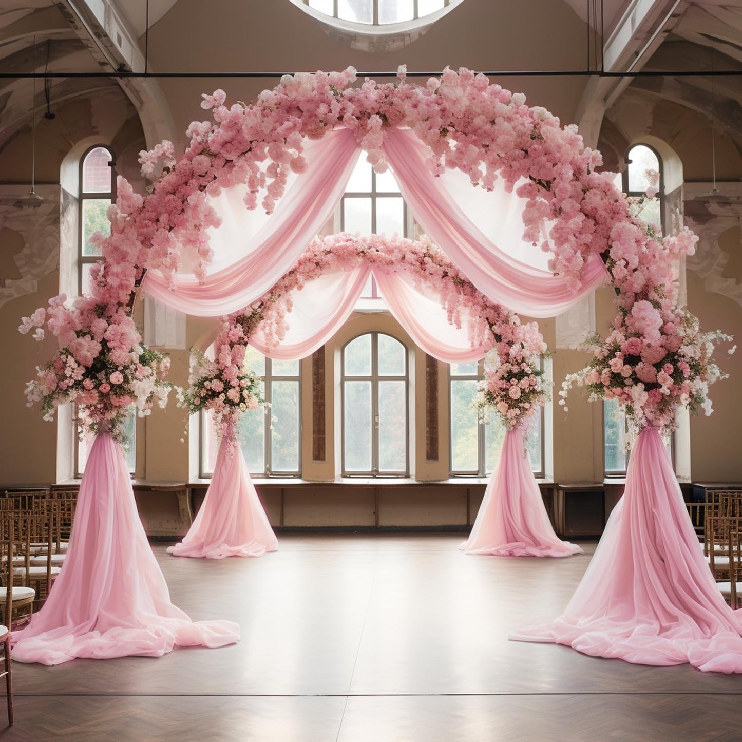Wokceer Wedding Arch Draping Fabric 28.7" x 20FT Blush Pink Sheer Fabric Backdrop Arch Draping for Wedding Ceremony Birthday Party Bridal Shower Decoration