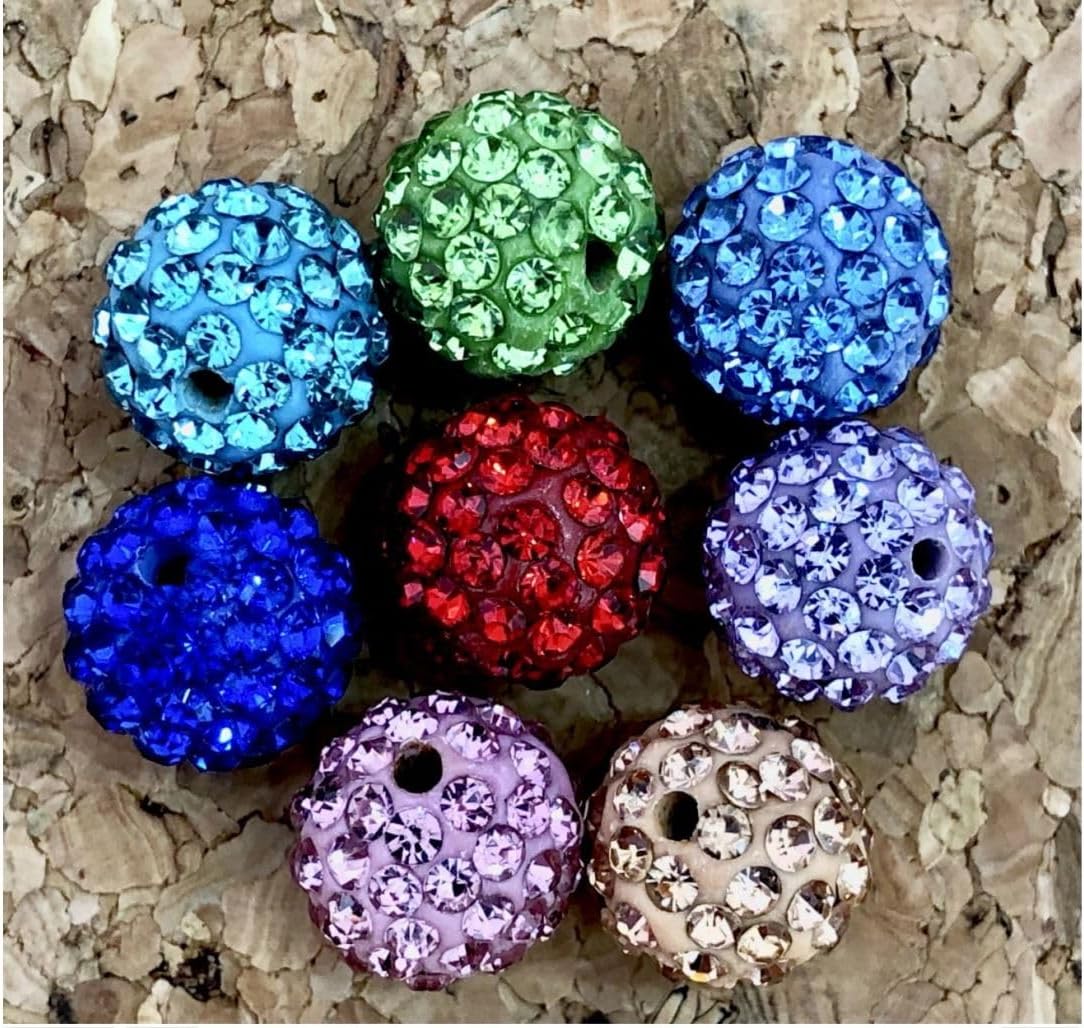 25pcs Adabele Grade A Suncatcher Crystal Rhinestone Pave Loose Beads 10mm Sapphire Blue Polymer Clay Disco Ball Spacers Compatible with Shamballa All Craft Jewelry Making DB10-13