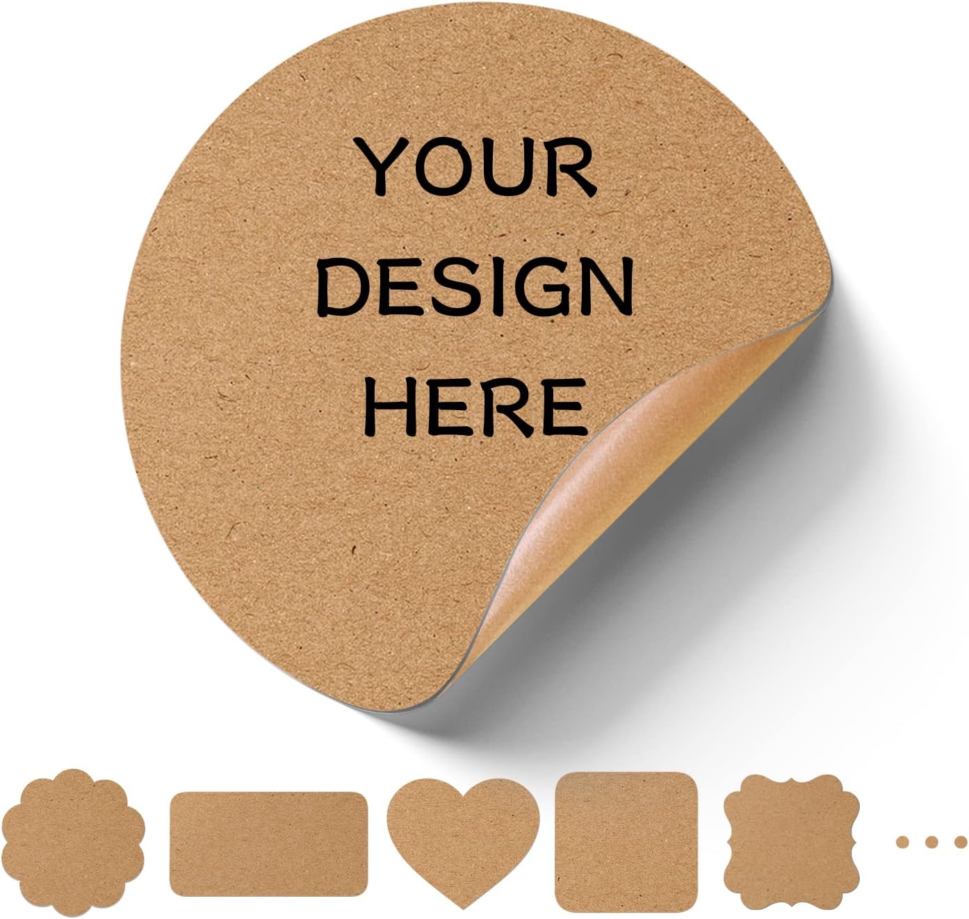 Custom Stickers for Business Logo,Personalised Logo Stickers for Small Business,Any Shape and Size Waterproof Label.Perfect for Branding, Packaging Stickers, Glossy Stickers. (Kraft Paper)