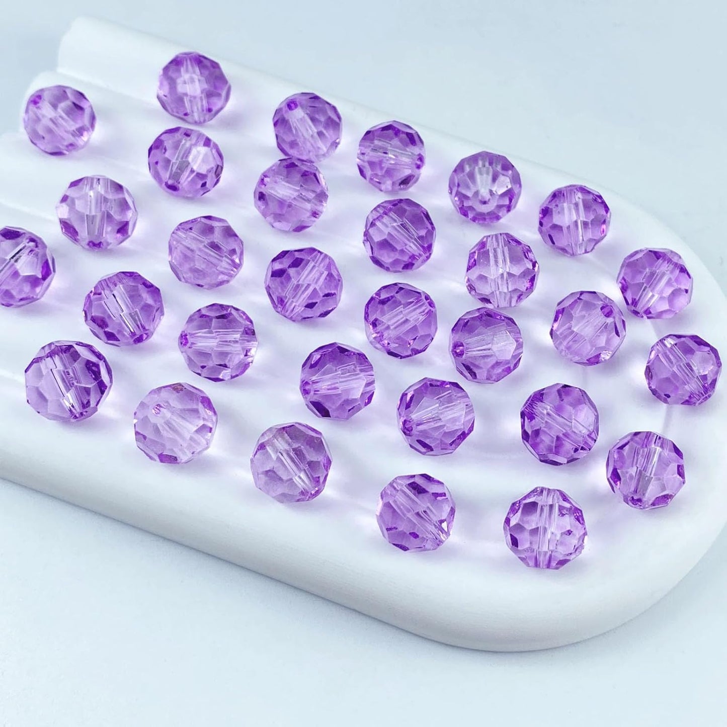 400 PCS 4mm Crystal Glass Beads Round Multiple Faceted Loose Spacer Glass Beads for DIY Handcrafte Bracelet Necklace Earring Jewelry Making(Purple)