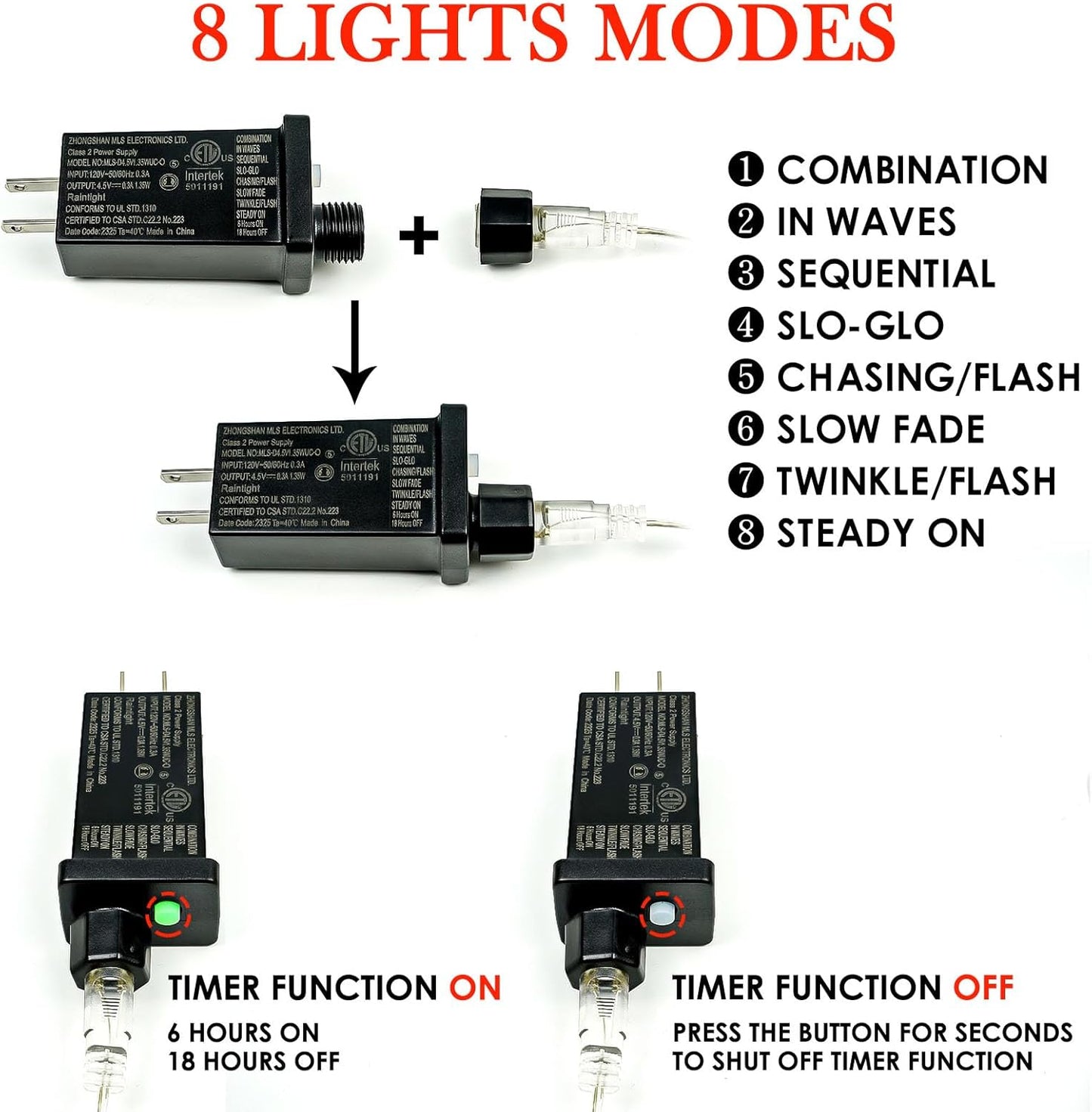 66Ft 200 LED Halloween Fairy Lights Plug in, 8 Modes String Lights with Timer for Outdoor & Indoor, Waterproof Twinkle Lights for Bedroom Garden Party Carnival Supplies Halloween Decorations (Purple)