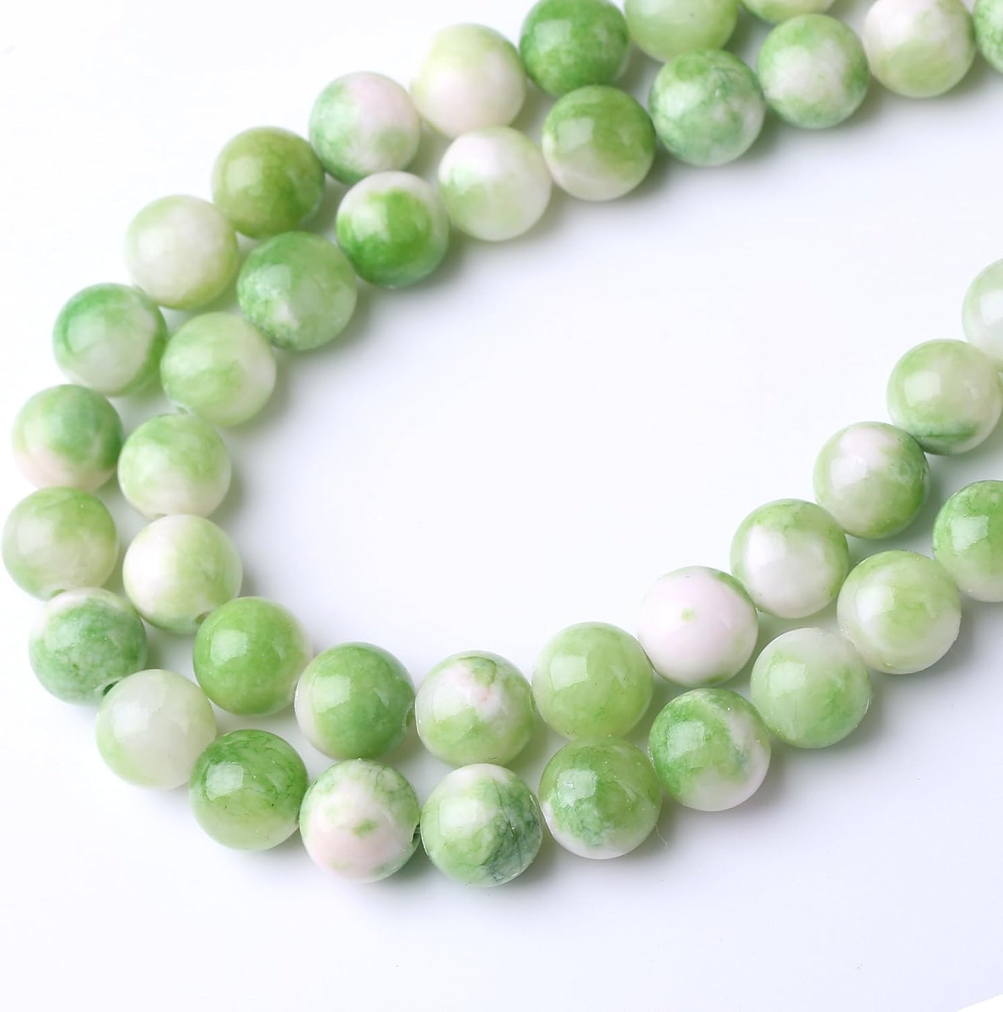 Green Persian Jade Stone Beads Gemstone Round Crystal Energy Jade Beads Stone Beads for Jewelry Making DIY Bracelet Necklace Jewelry Making 1 Strand 15.5inch 35PCS 10MM