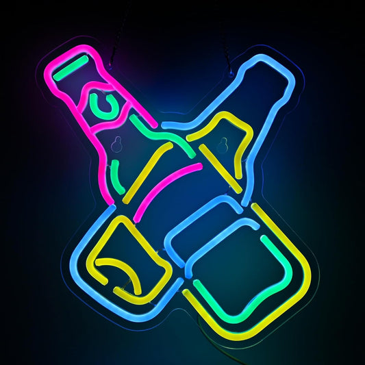 Beer Neon Sign for Wall - Cheers LED Bar Light Sign, Man Cave Decor, Dimmable LED Neon for Home Bar, Garage Pub Sign, Gifts for Beer Lovers