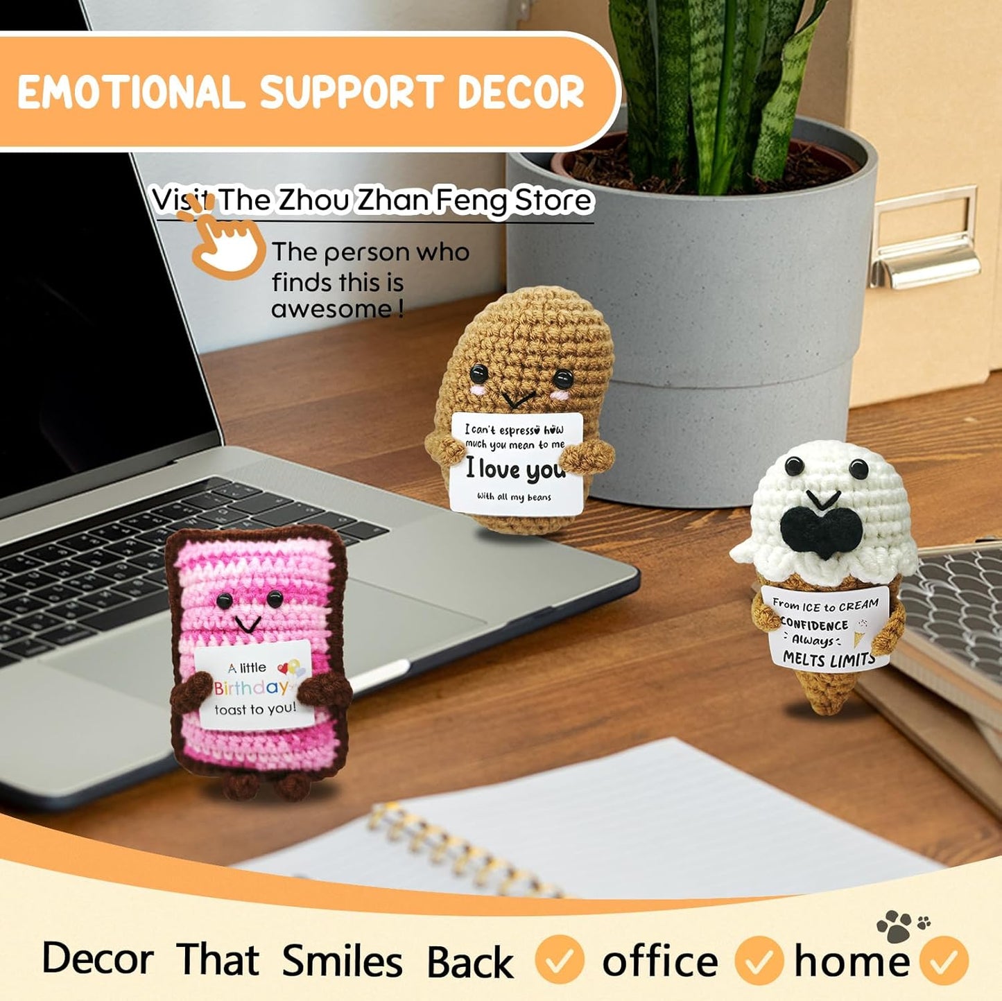 Handmade Crochet Ice Cream-Sweet Gift for Dessert Lovers!Birthday Surprise for Ice Cream Fans & Sweet Tooths,Custom Amigurumi Treat for Men and Women Who Adore Frozen Delights