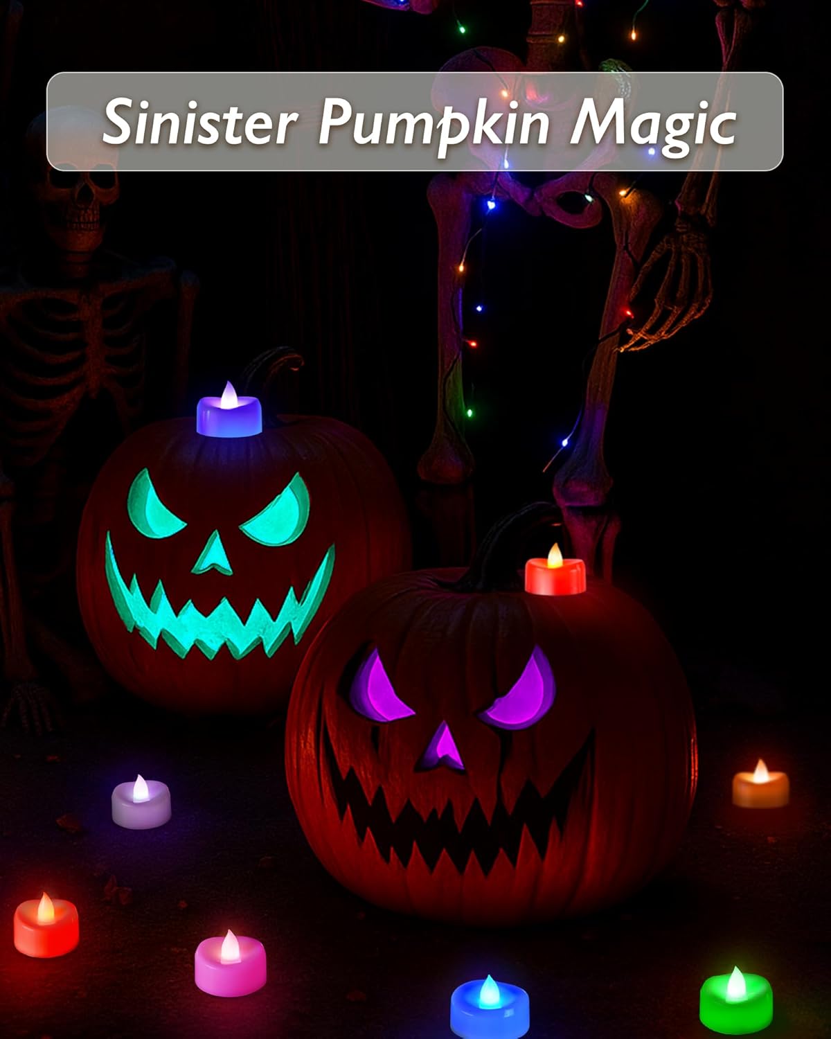 Raycare 7-Color Changing LED Tea Lights Battery Operated, 200+Hour Flickering Votive Candles, Realistic Fake Flameless TeaLights for Wedding Party Halloween Thanksgiving Christmas Decorations, 24 Pack