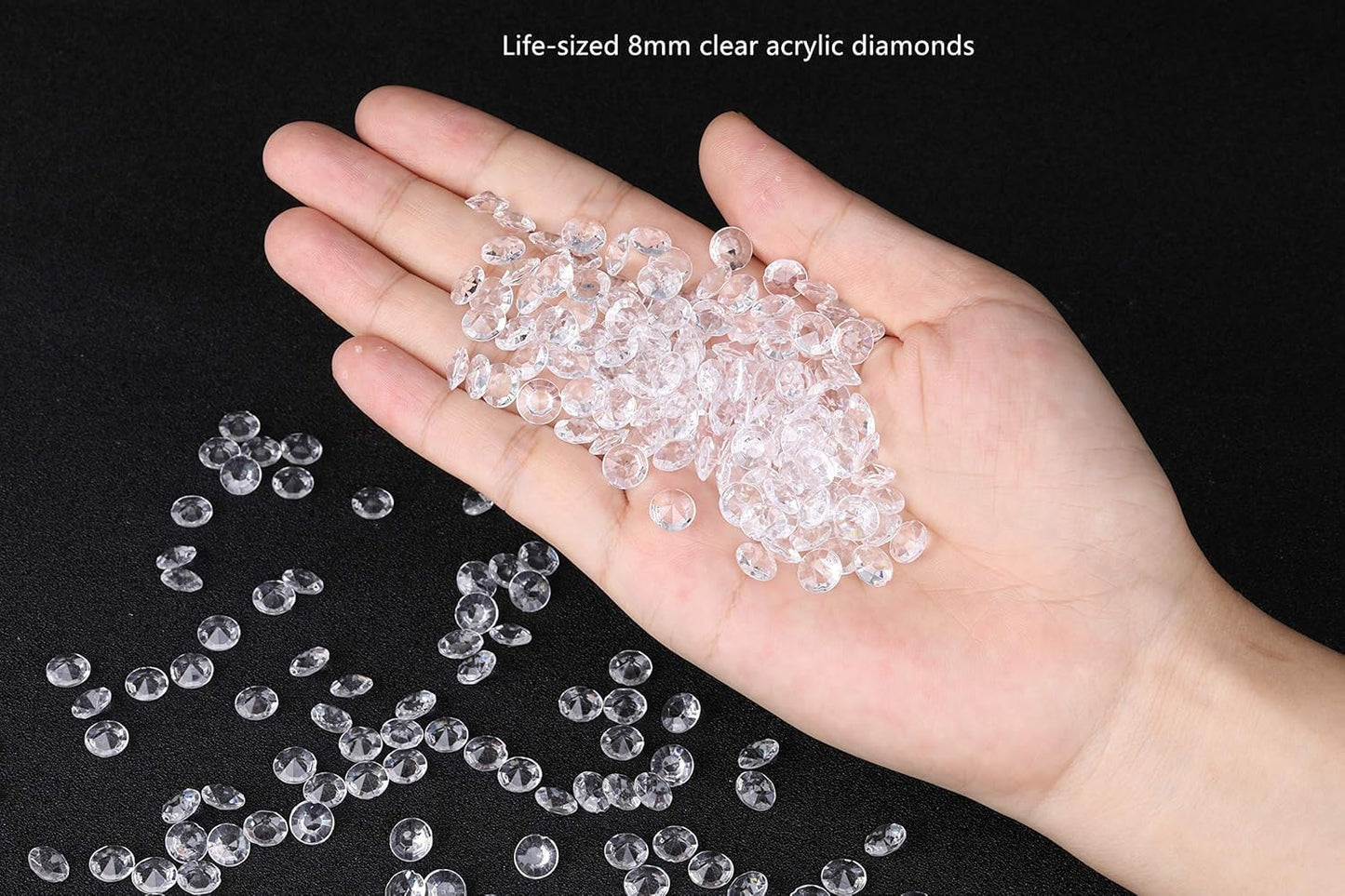 2000 pcs/Pack Wedding Table Scatter Confetti Crystals Acrylic Diamonds 8 mm Rhinestones for Wedding, Bridal Shower, Vase Beads Decorations (8mm, Light Purple)