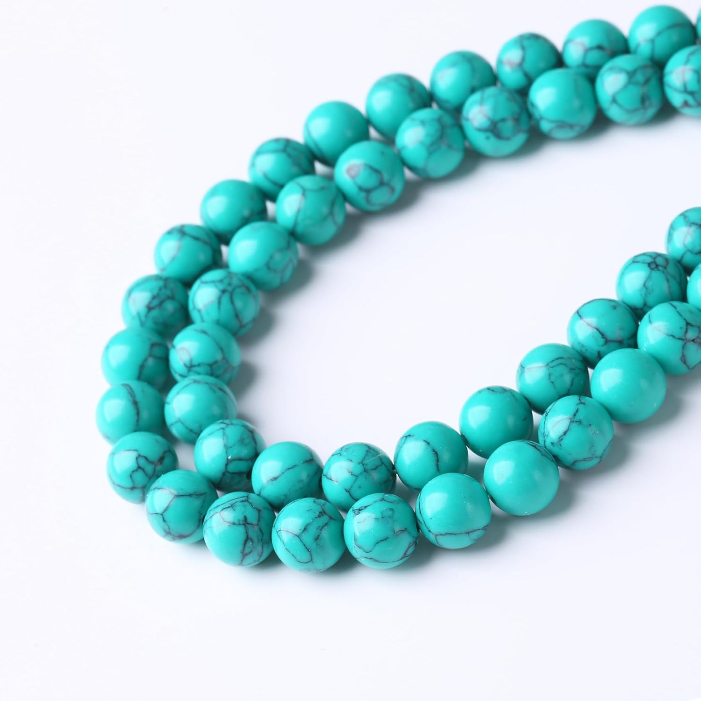 Natural Turquoise Stone Round Beads for Jewelry Making DIY Bracelet Necklace 45PCS 8MM