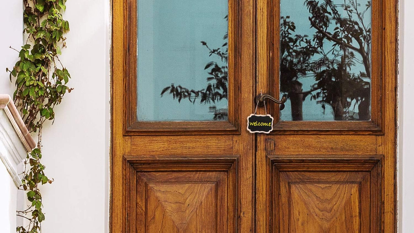 ONUPGO 16 Pack Chalkboard Tags with Liquid Chalk Marker, Double Sided Blackboard with Hanging String, Wooden Mini Erasable Chalkboard Signs, Hanging Chalkboard Labels, Price Tags, Message Tags