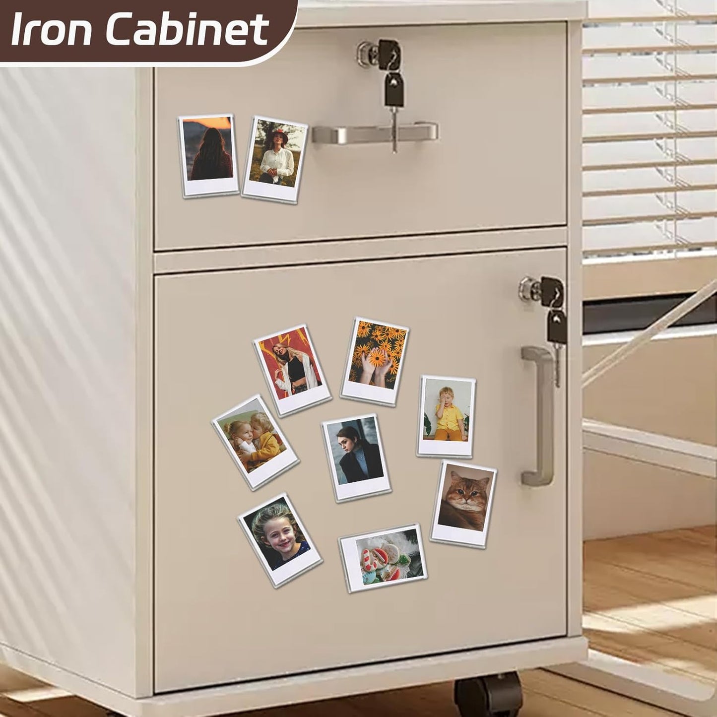 10Pack Magnetic Mini 2x3 Acrylic Picture Frames, Refrigerator Photo Frame Horizontal Vertical Compatible with Fujifilm Instax Polaroid Mini Film for Home Fridge Locker