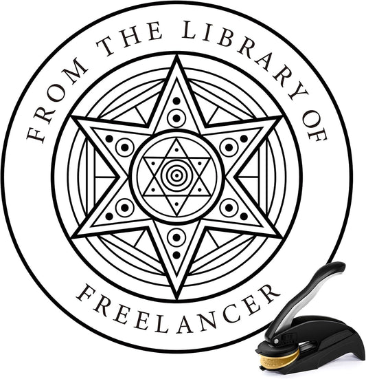 Personalized Book Embosser - Custom Library Stamp, Personal Gifts for Book Lovers, Readers, Teachers (Star-01)